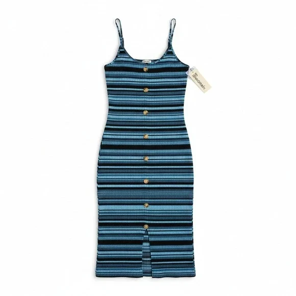 No Boundaries Womens Dress Size XL‎ (16-18) Teal Striped Button-Front Casual - Picture 6 of 10